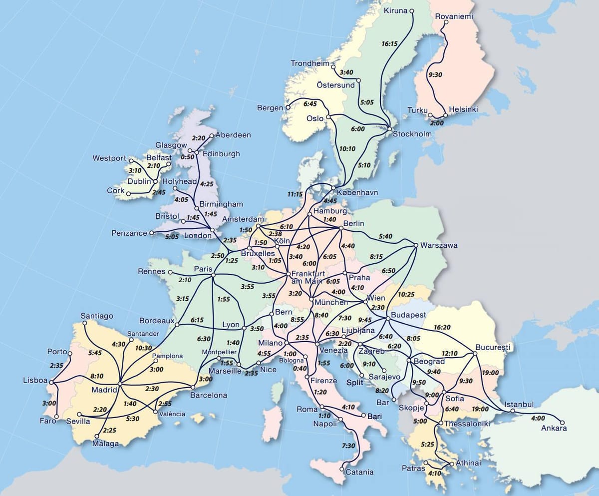 Térkép eurail Norvégia