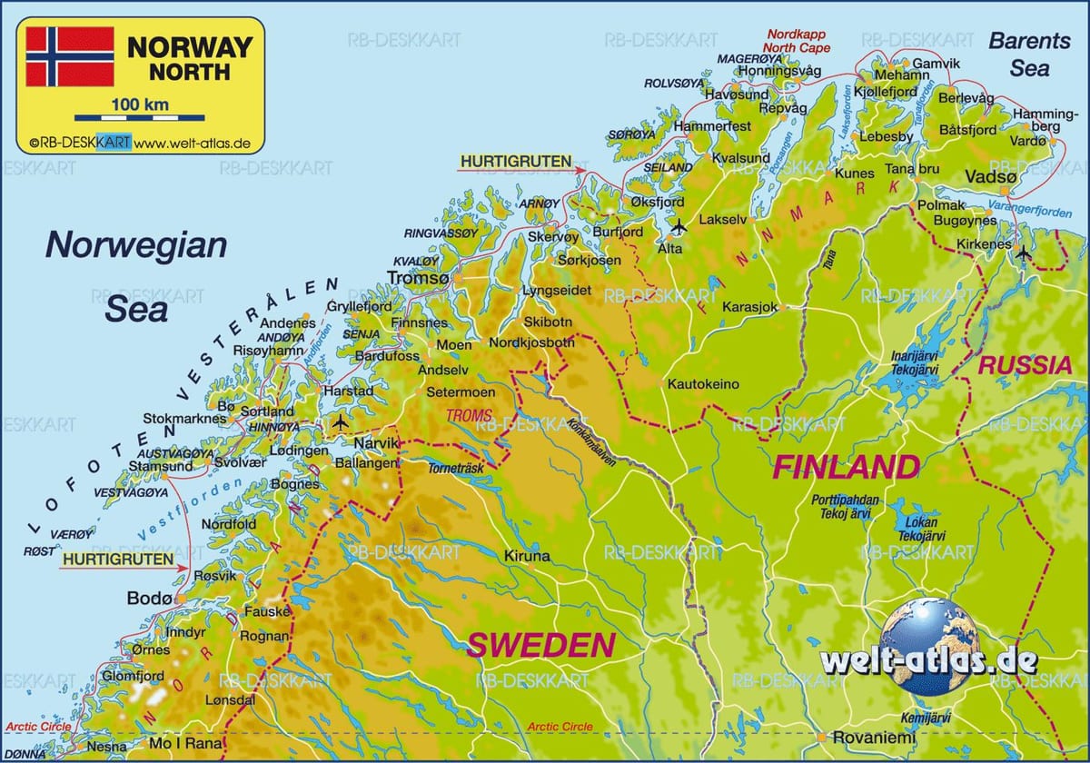 Térkép kirkenes Norvégia