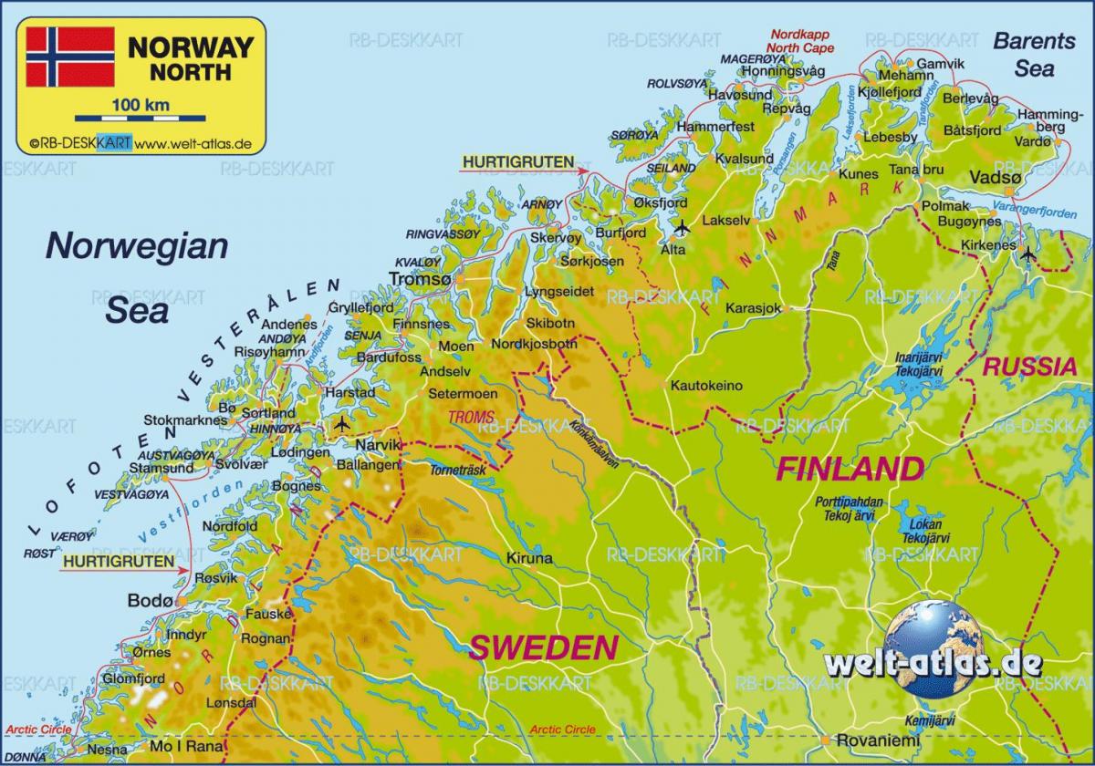 Térkép kirkenes Norvégia