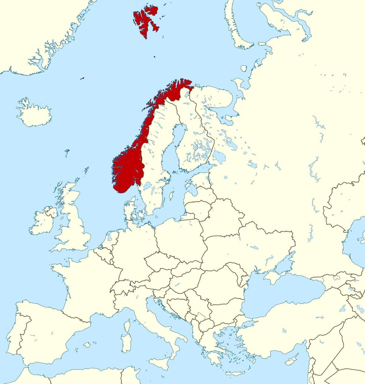 térkép Norvégia európa
