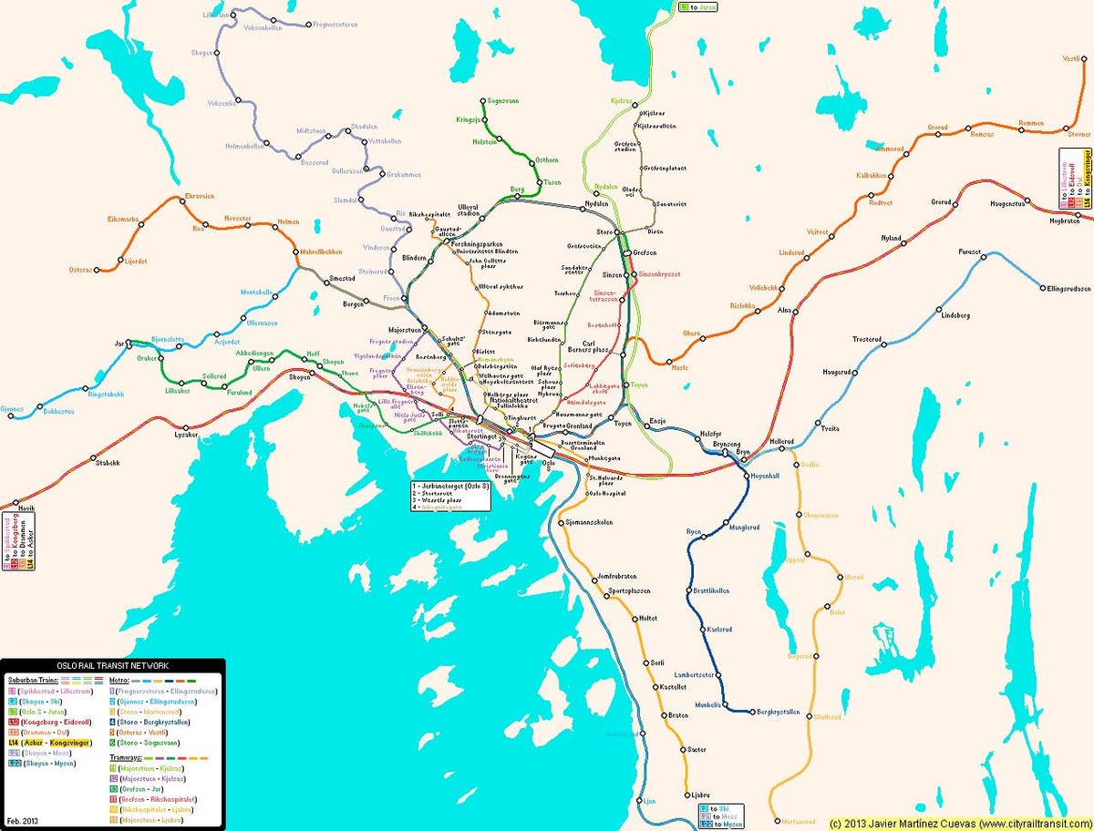 Térkép Norvégia metró