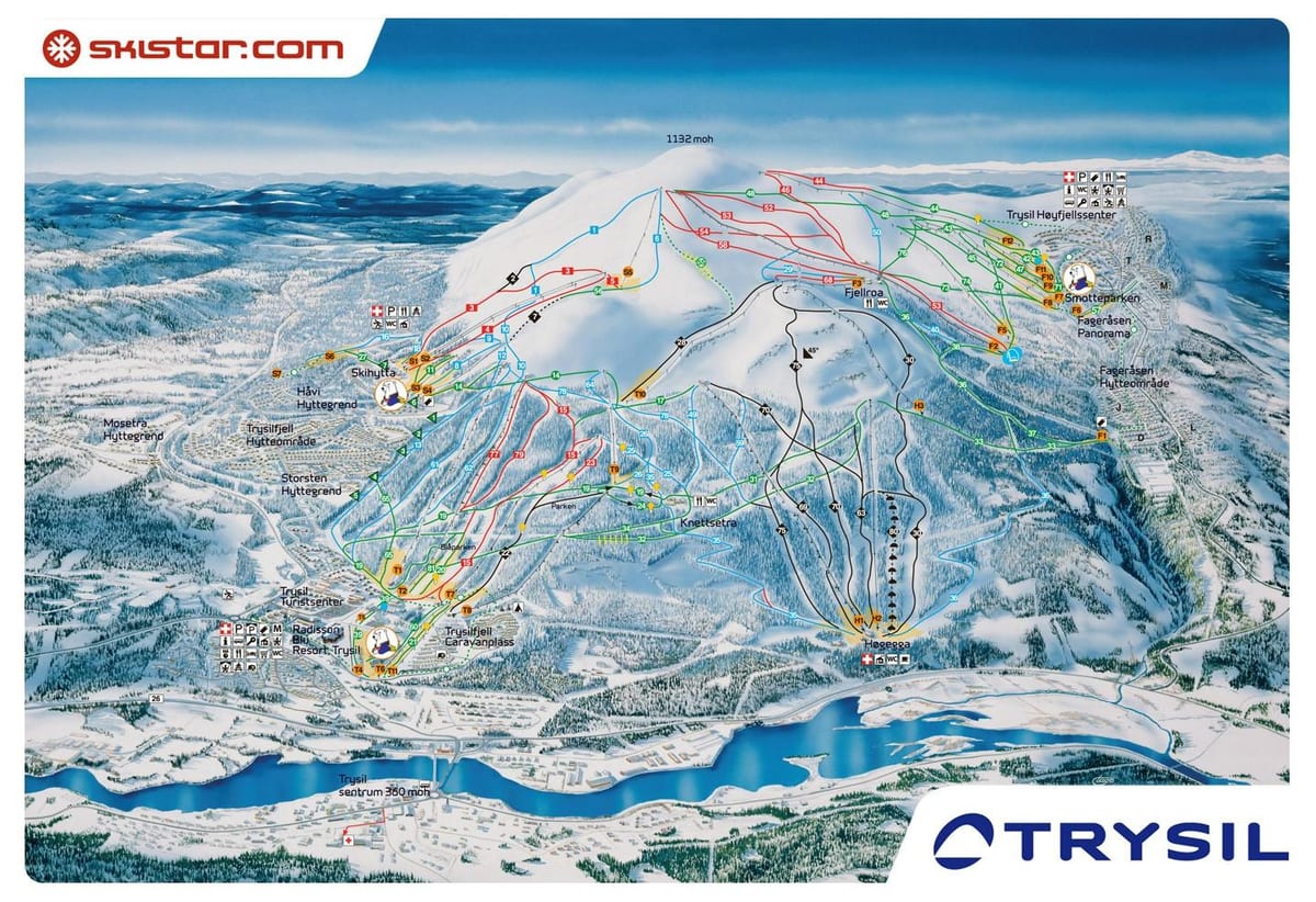 ski Norvégia térkép