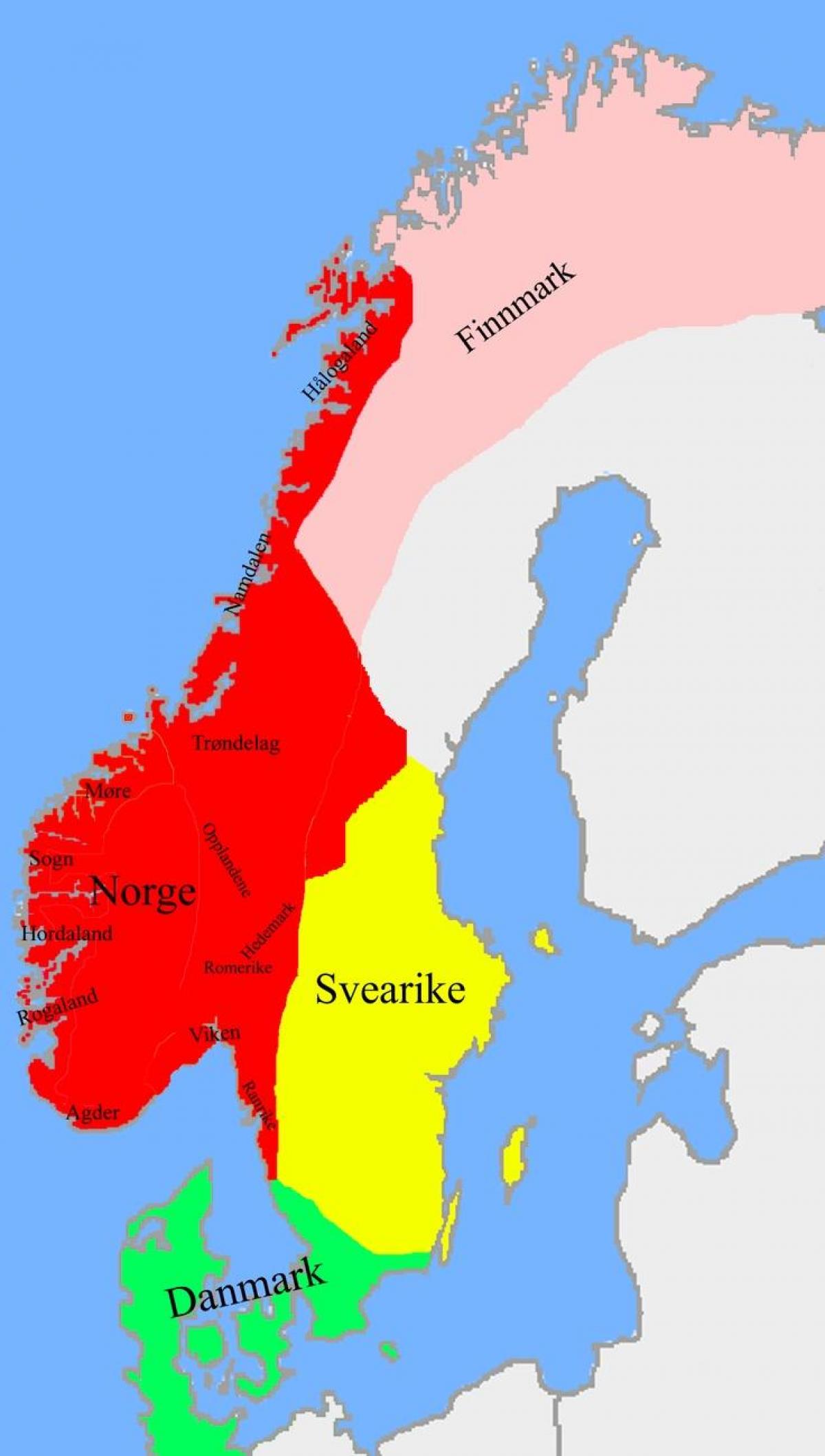 Térkép Norvégia határok