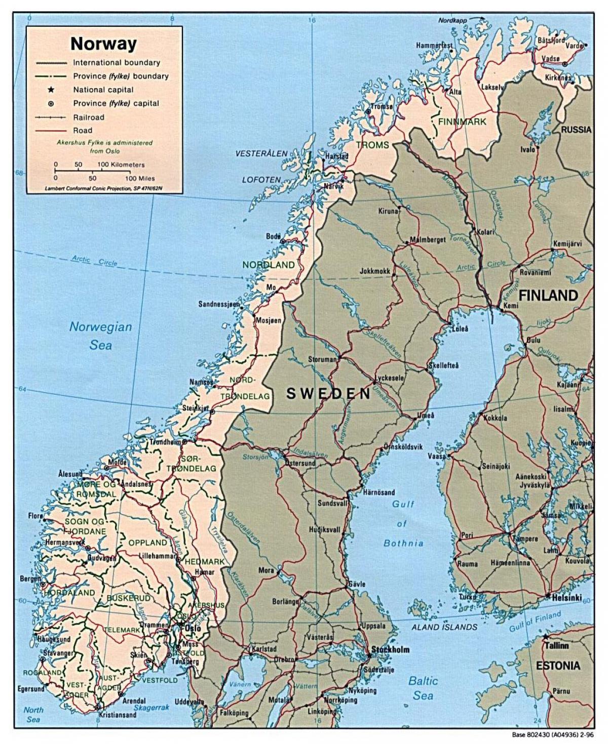 a vezetés térkép Norvégia