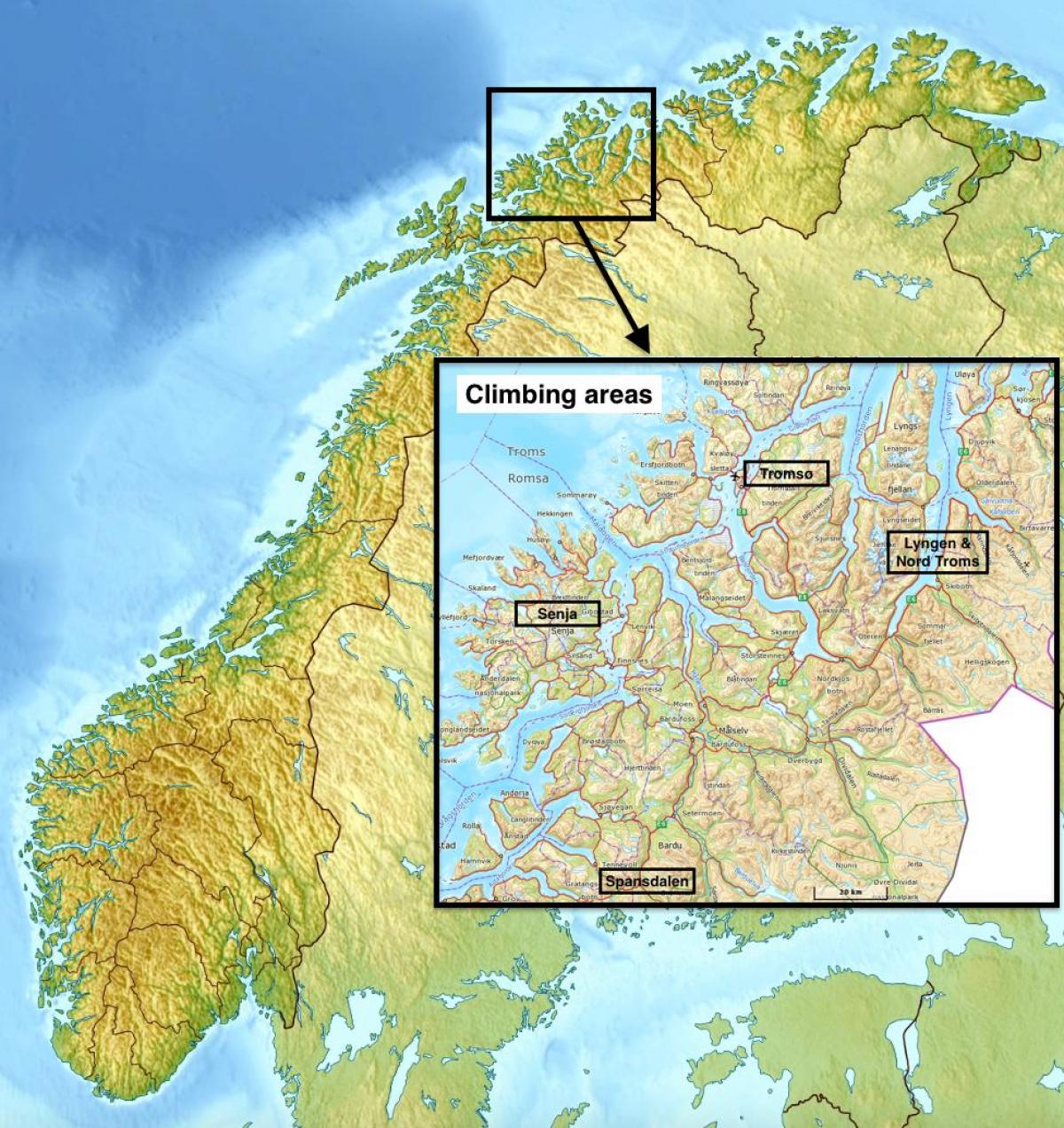tromsø Norvégia térkép