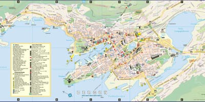 Bergen Norvégia város térkép