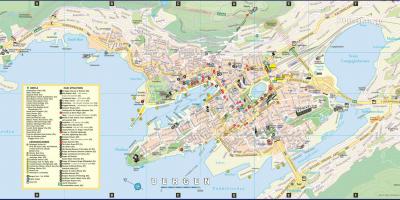 Bergen Norvégia város térkép
