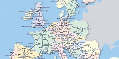 Térkép eurail Norvégia