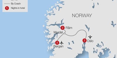 Térkép flam vasúti Norvégia