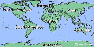 Térkép Norvégia hely a világon 