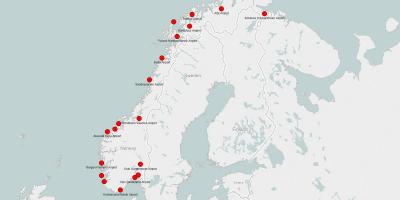 Térkép Norvégia repülőterek