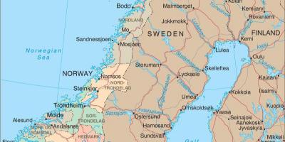 Egy térkép Norvégia