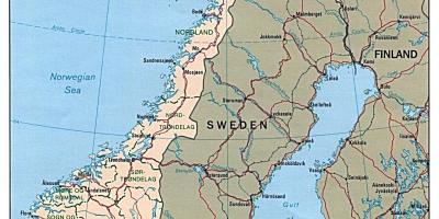 A vezetés térkép Norvégia