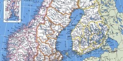 Térkép részletes Norvégia