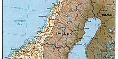 Részletes térkép, Norvégia a városok